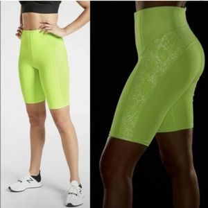 Athleta Stay Neon Yellow Fly 9" Shorts
